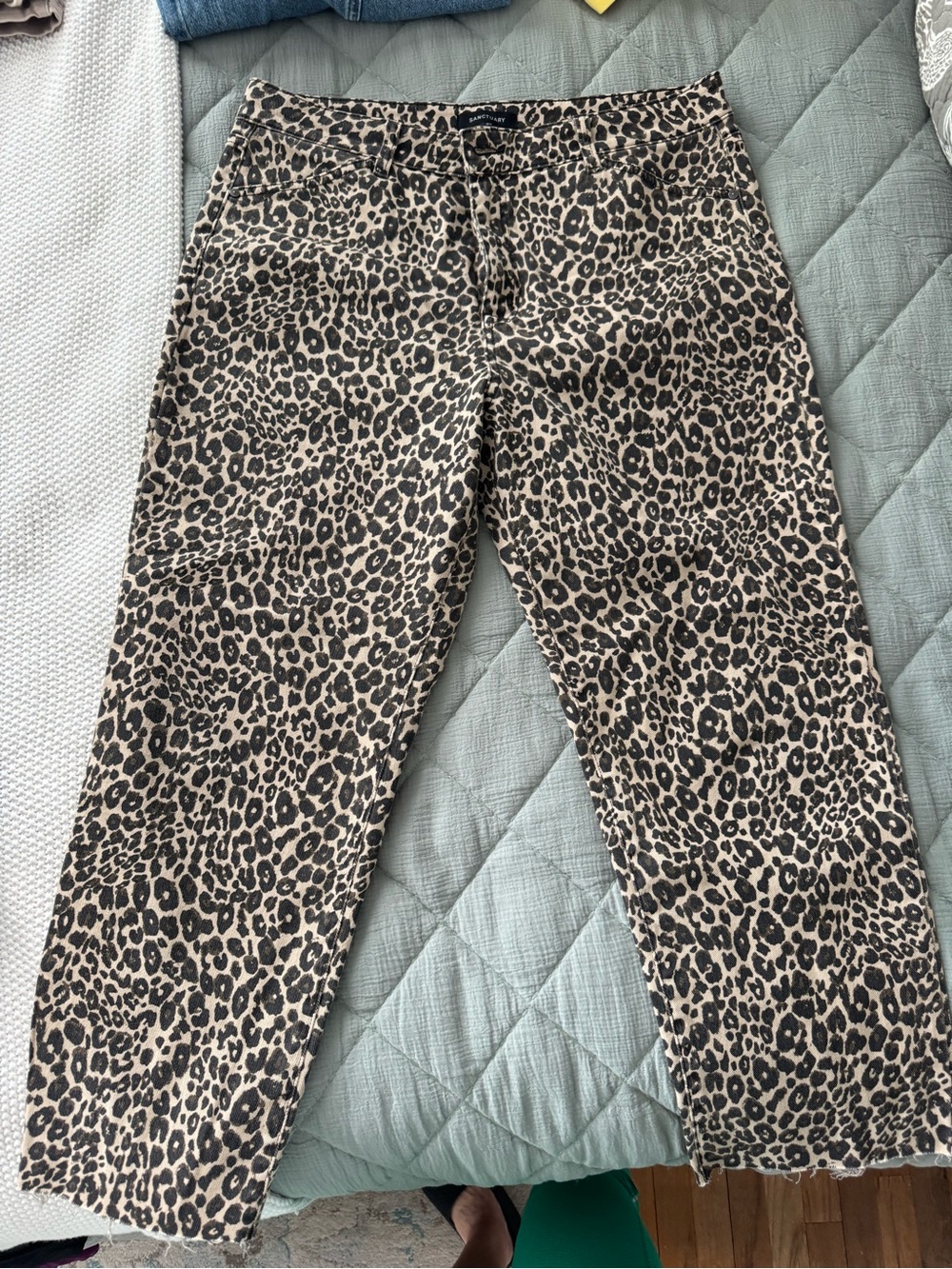 Sanctuary Leopard Print Kids Jeans in Beige and Black